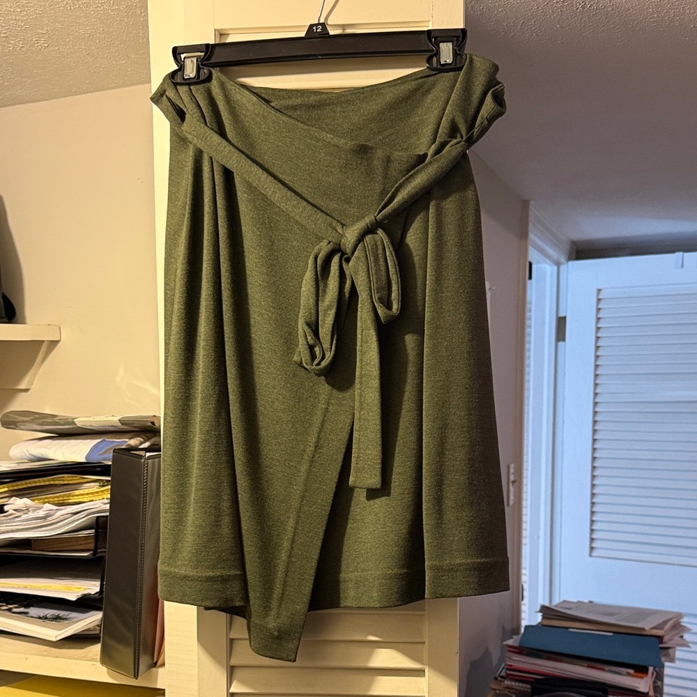 LOFT Dark Green A-Line Skirt